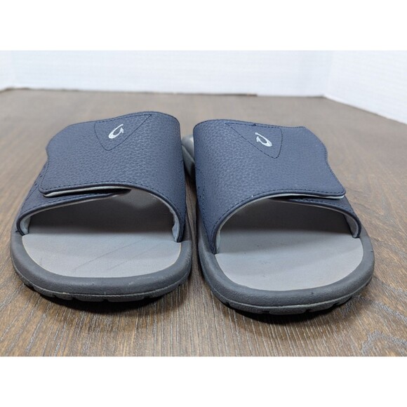 OluKai Nalu Slide Sandals Mens 8 Navy Gray Adjustable Strap Logo Lightweight main image 12
